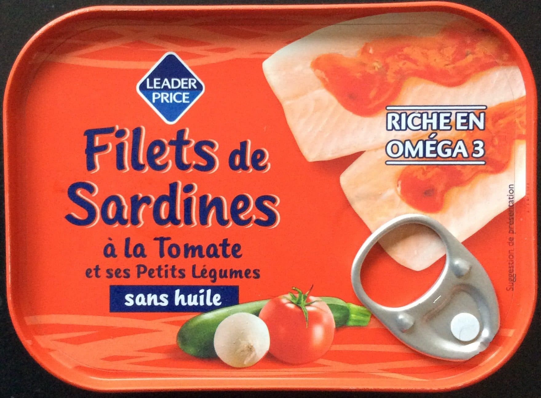 Leader Price Filets de sardines à la tomate et ses petits légumes packshot