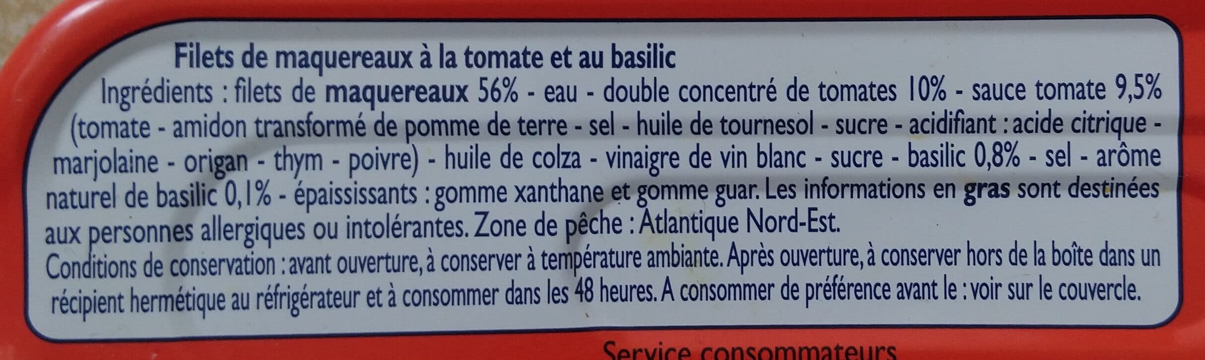 Leader Price Filets de Maquereaux à la Tomate et au Basilic packshot