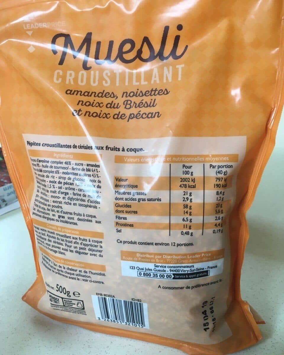Leader Price Muesli croustillant packshot