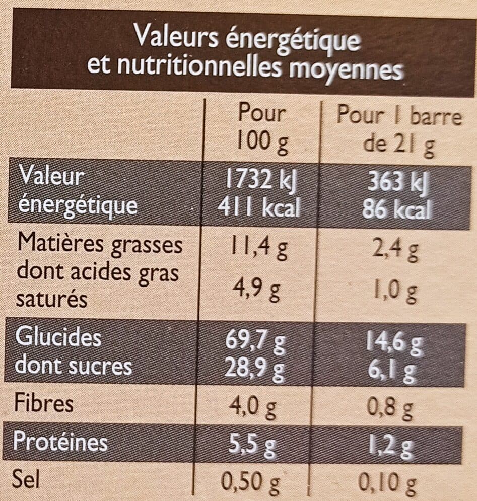 Leader Price Barres Céréalières chocolat noir packshot