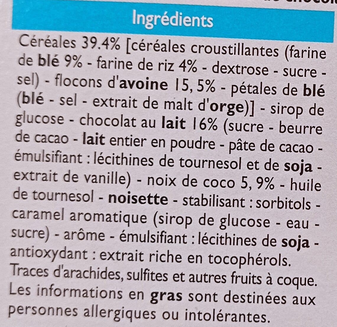 Leader Price Barres céréalières packshot
