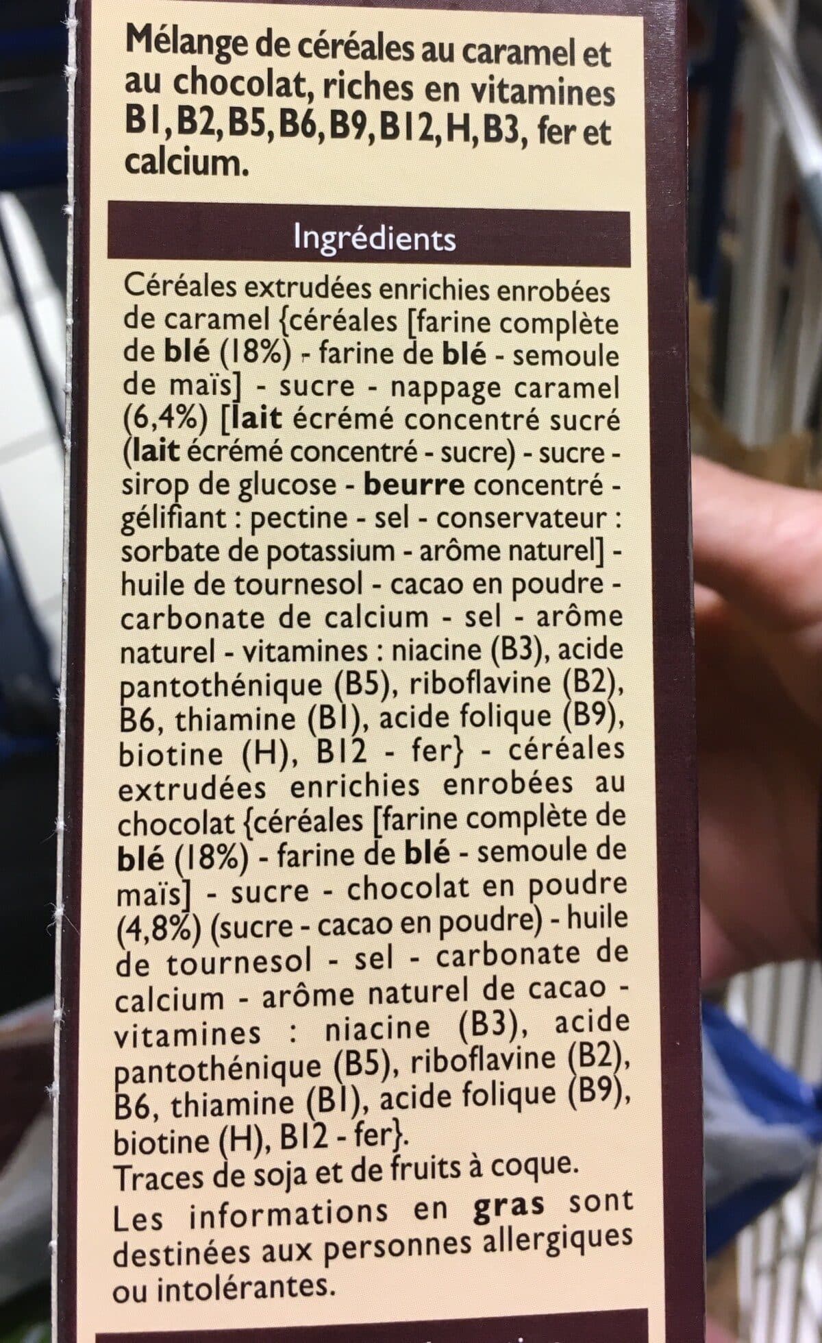 Leader Price Cereales au caramel et au chocolat packshot