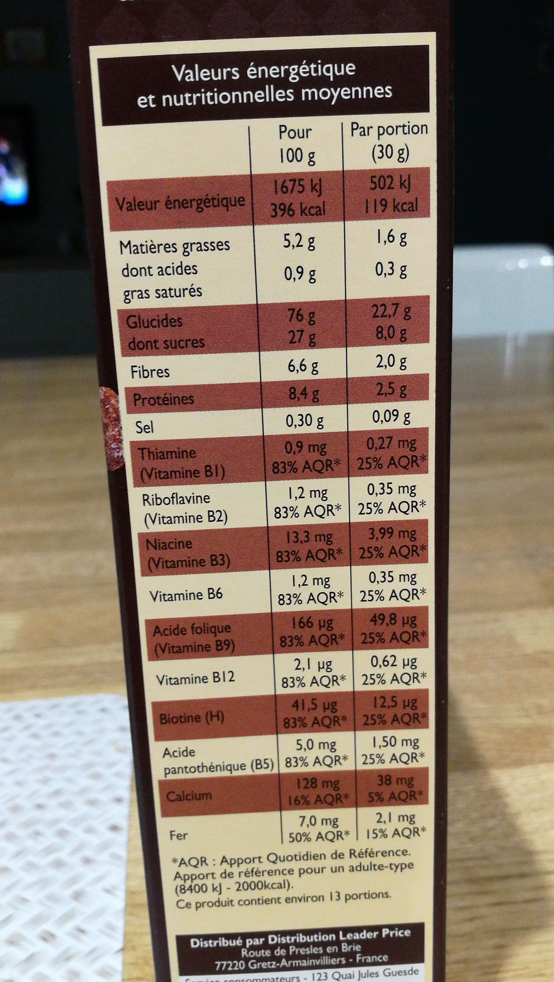 Leader Price Cereales au caramel et au chocolat packshot
