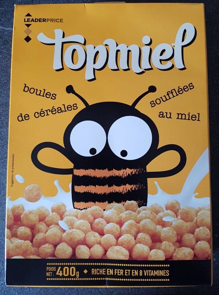 Leader Price Topmiel boules de céréales soufflées au miel packshot