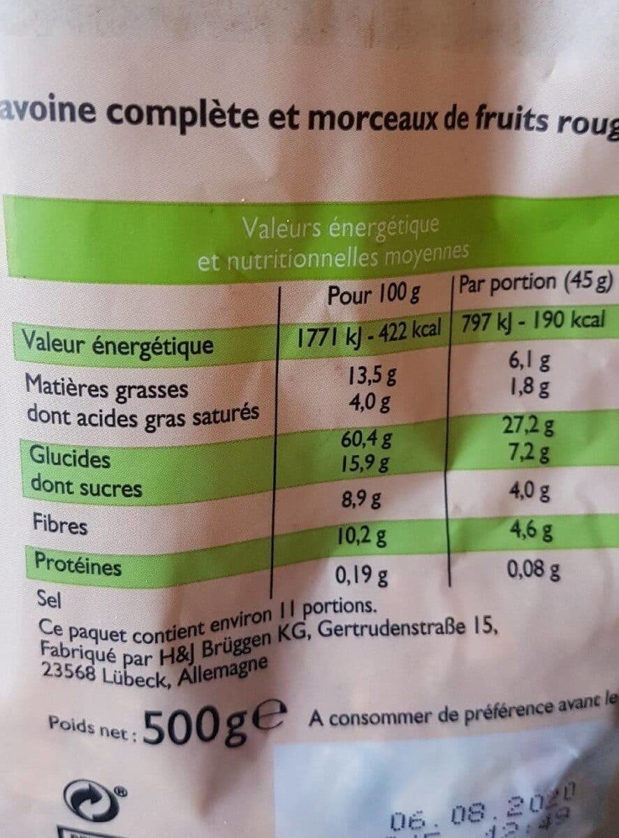 Leader Price Muesli croustillant aux fruits rouges packshot