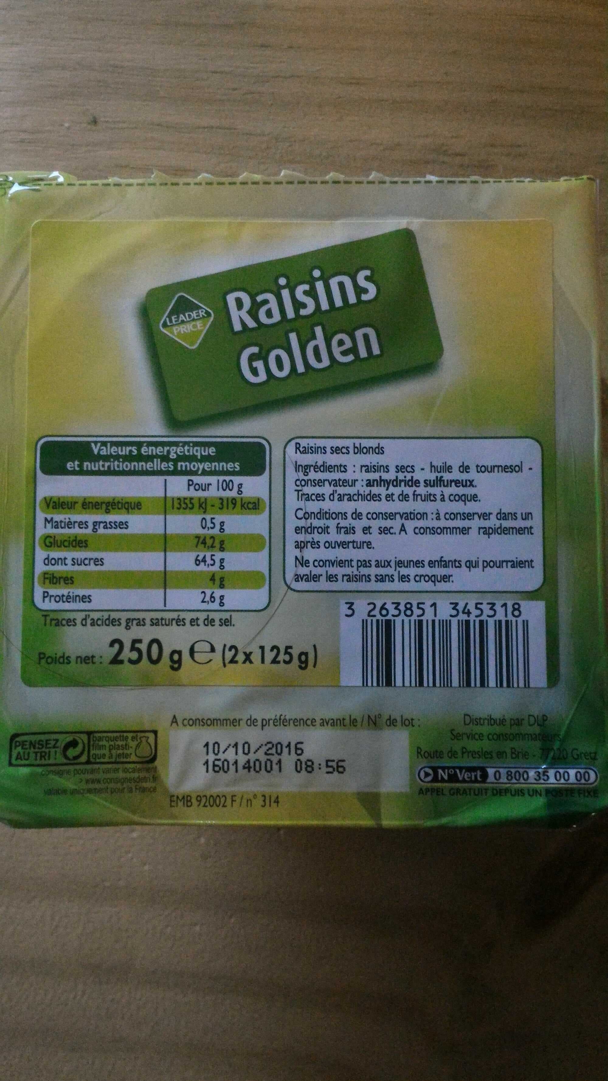 Leader Price Raisins Golden packshot