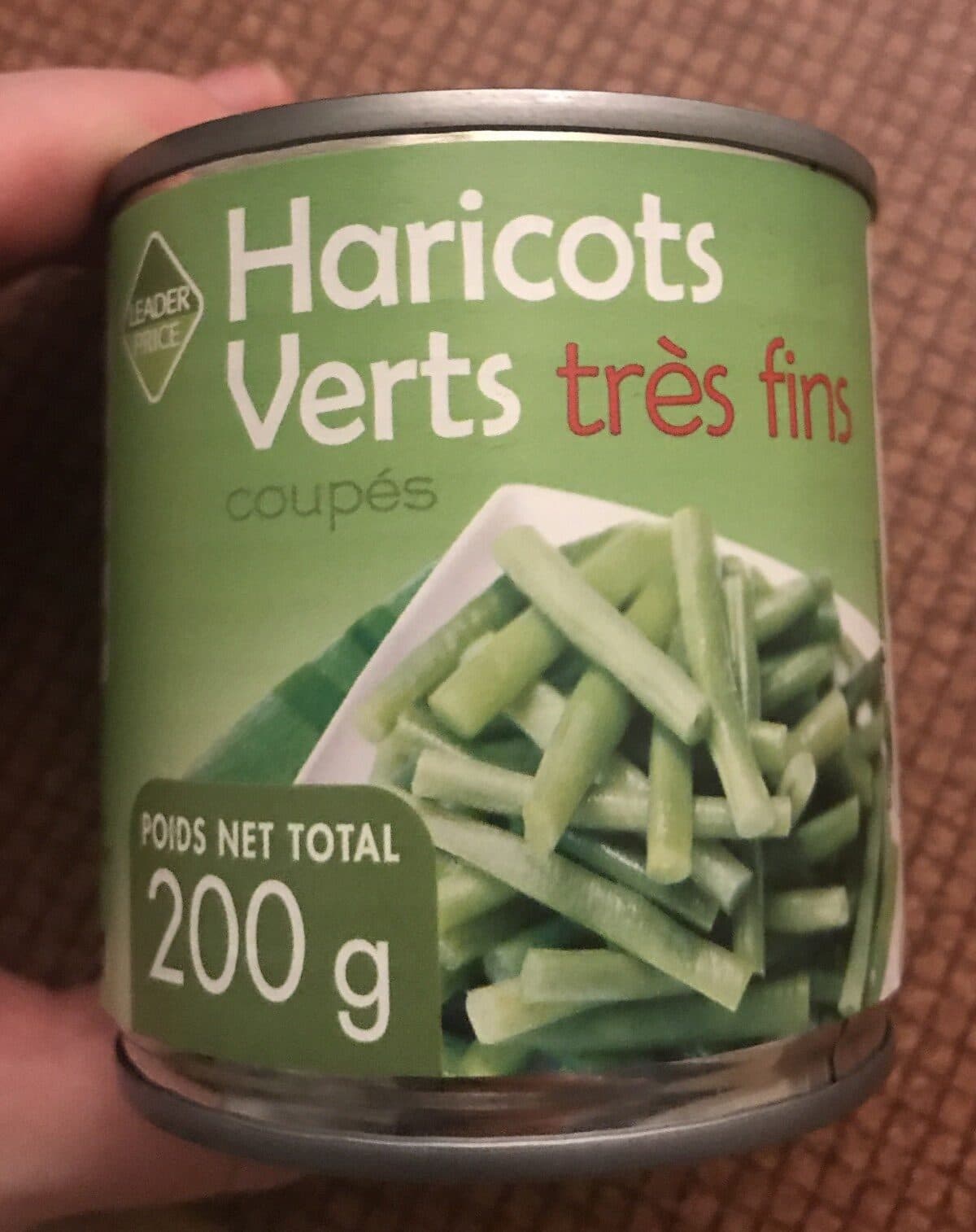 Leader Price Haricots verts très fins coupés packshot