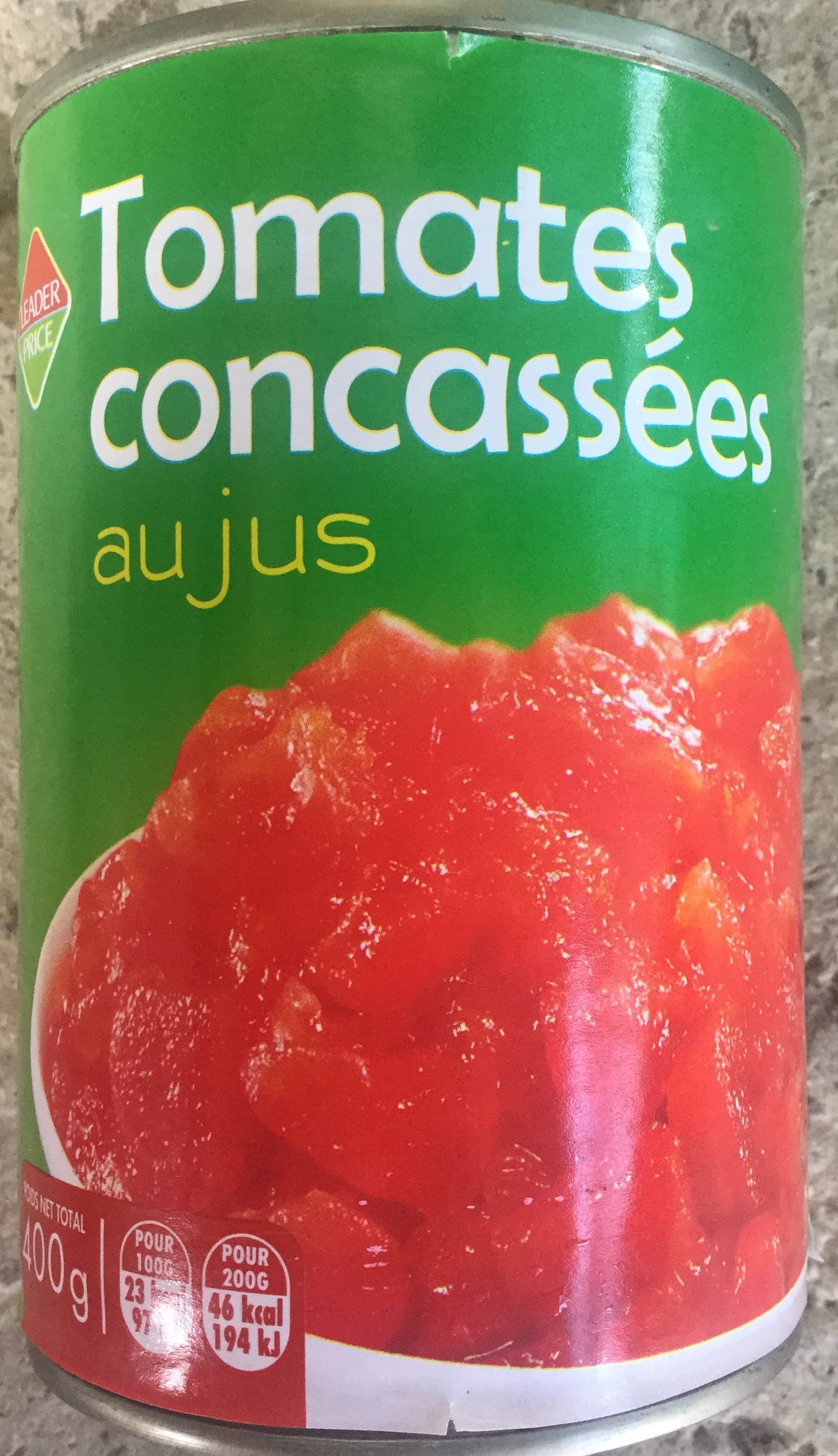 Leader Price Tomates Concassées au Jus packshot