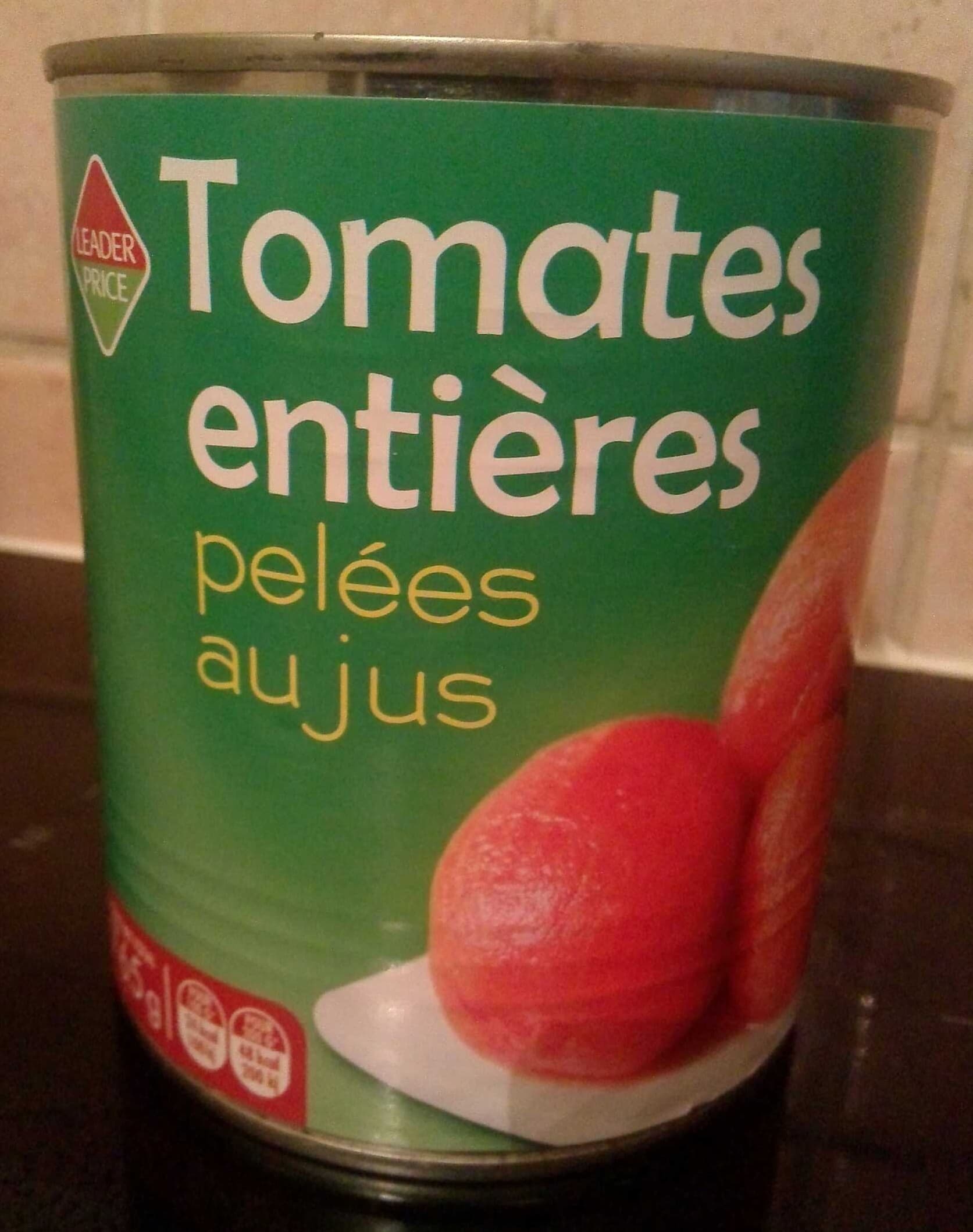 Leader Price Tomates entières pelées au jus packshot