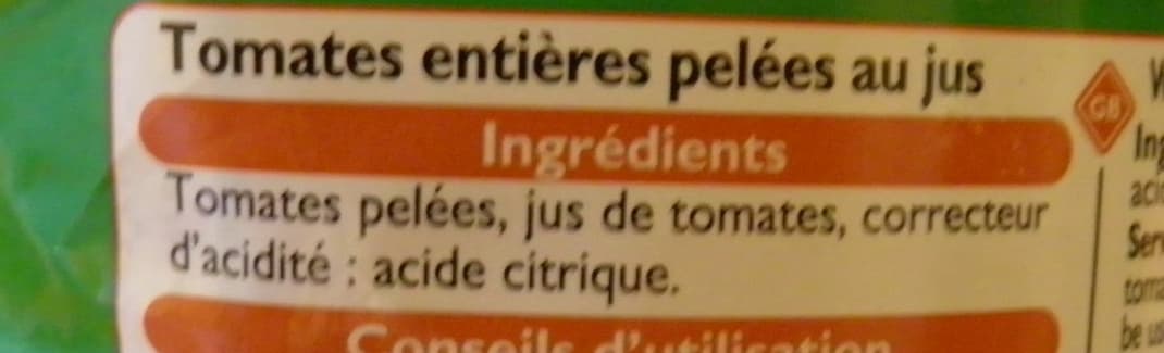 Leader Price Tomates entières pelées au jus packshot