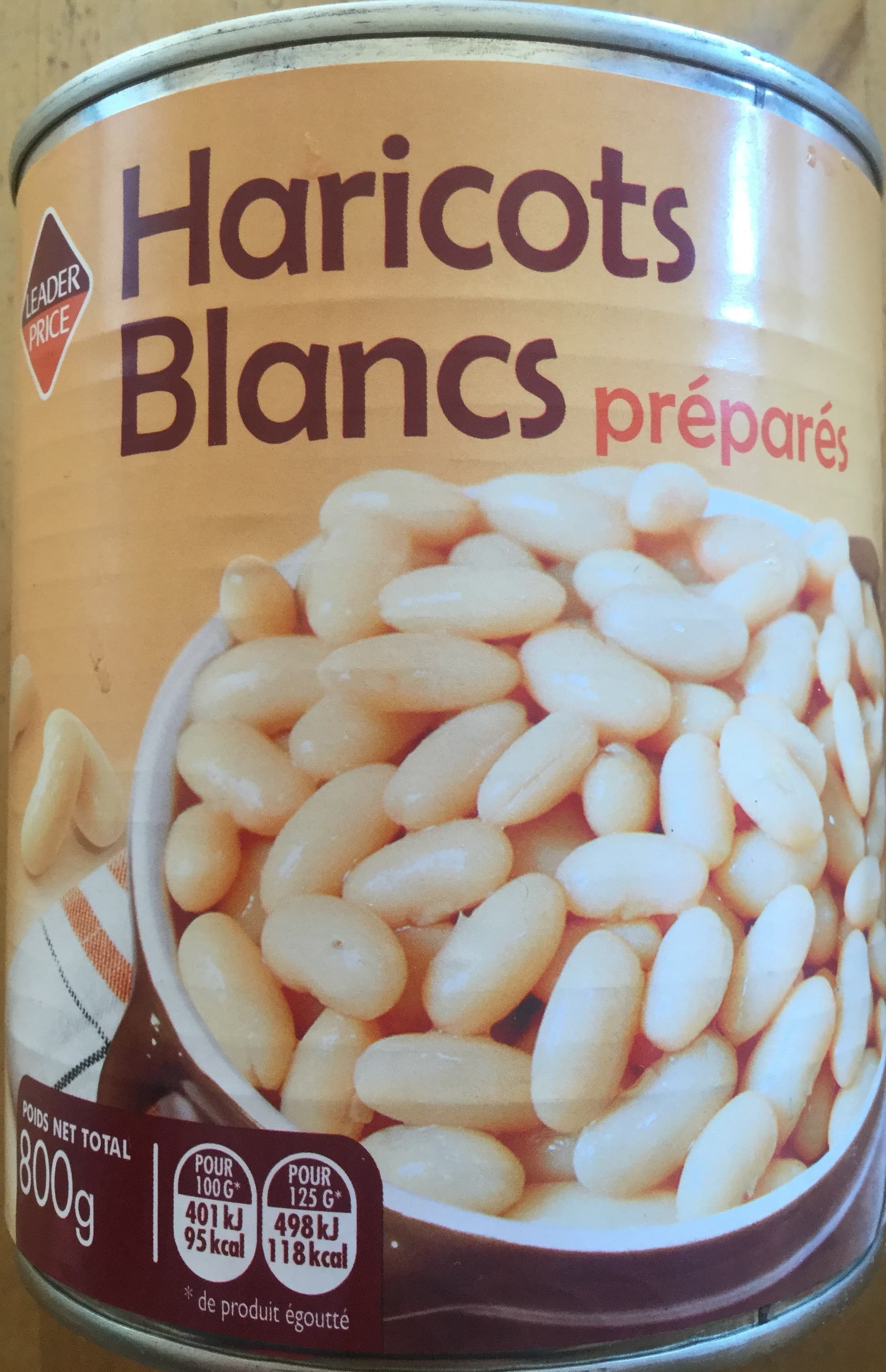 Leader Price Haricots blancs prépares packshot