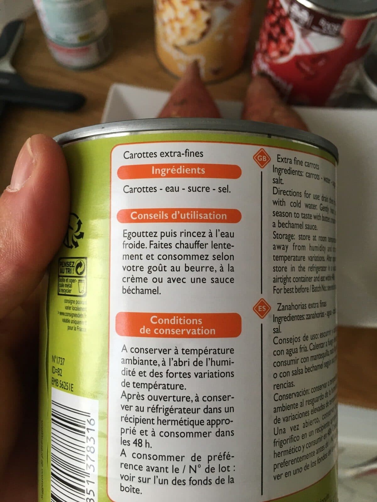 Open Food Facts Carottes Extra-Fines packshot