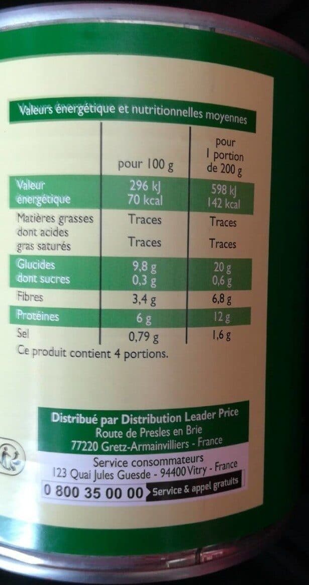 Leader Price Lentilles préparées packshot
