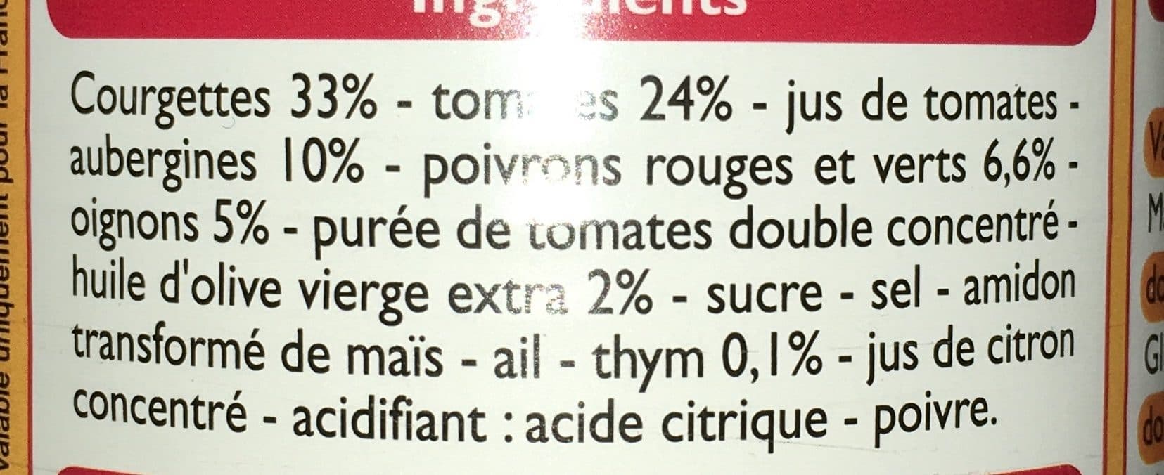 Leader Price Ratatouille Niçoise packshot