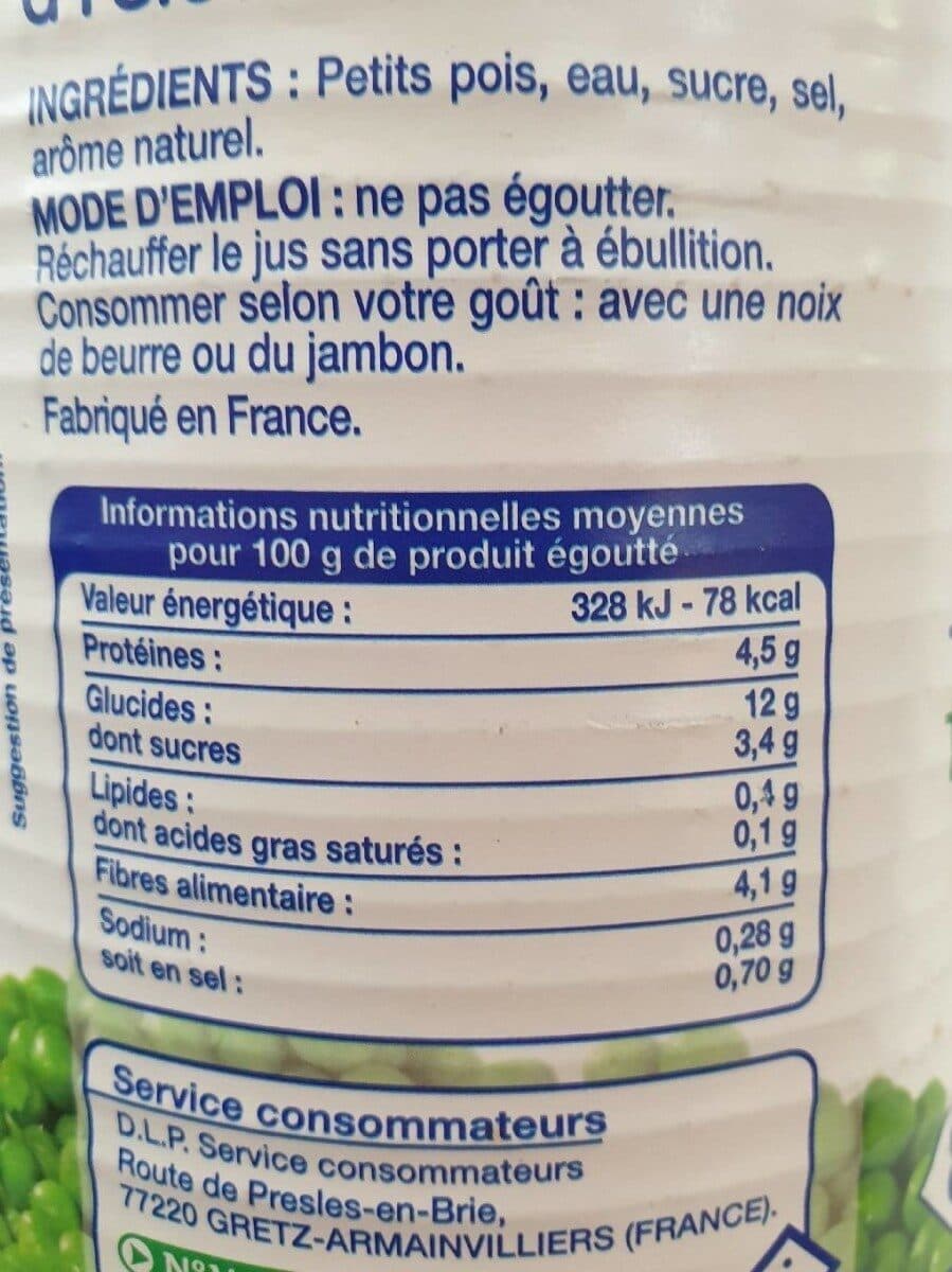 Le prix gagnant Petits Pois Très Fin à L'étuvée packshot