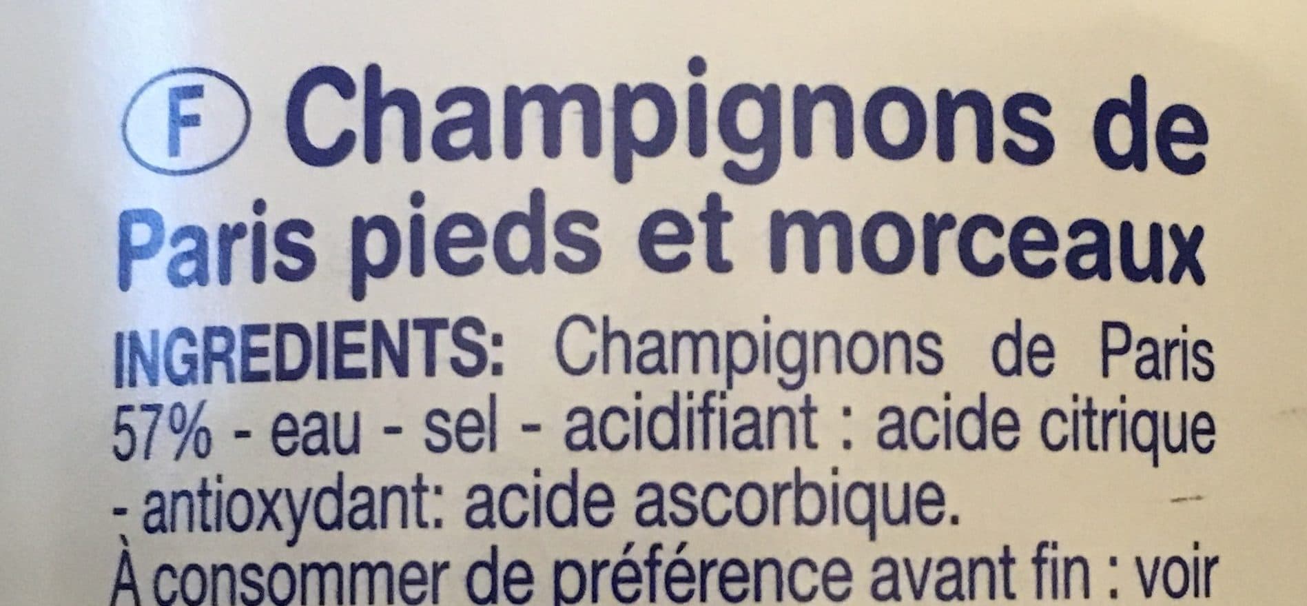 Leader Price Champignons de paris packshot