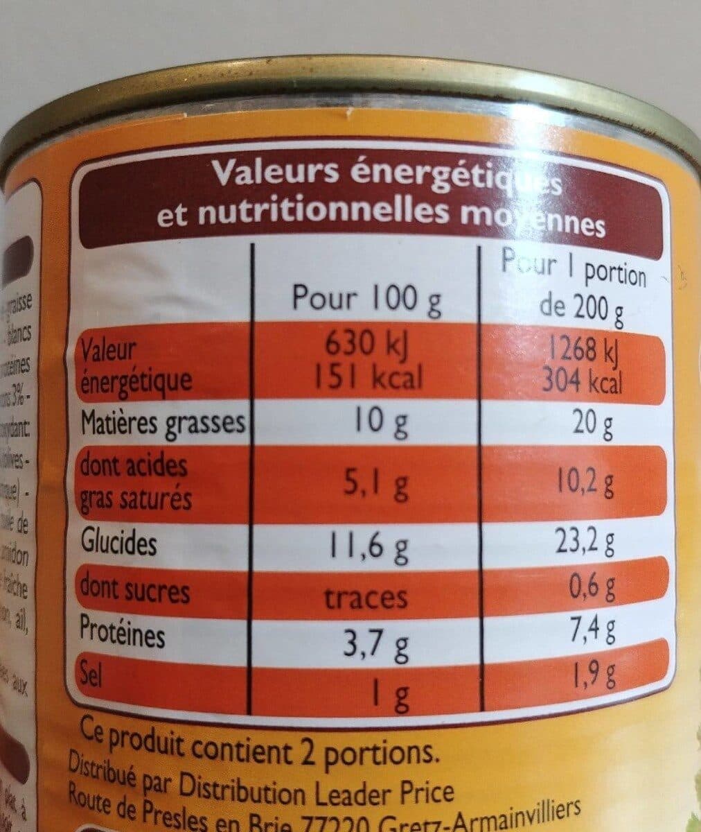 Leader Price Quenelles de veau sauce financière packshot