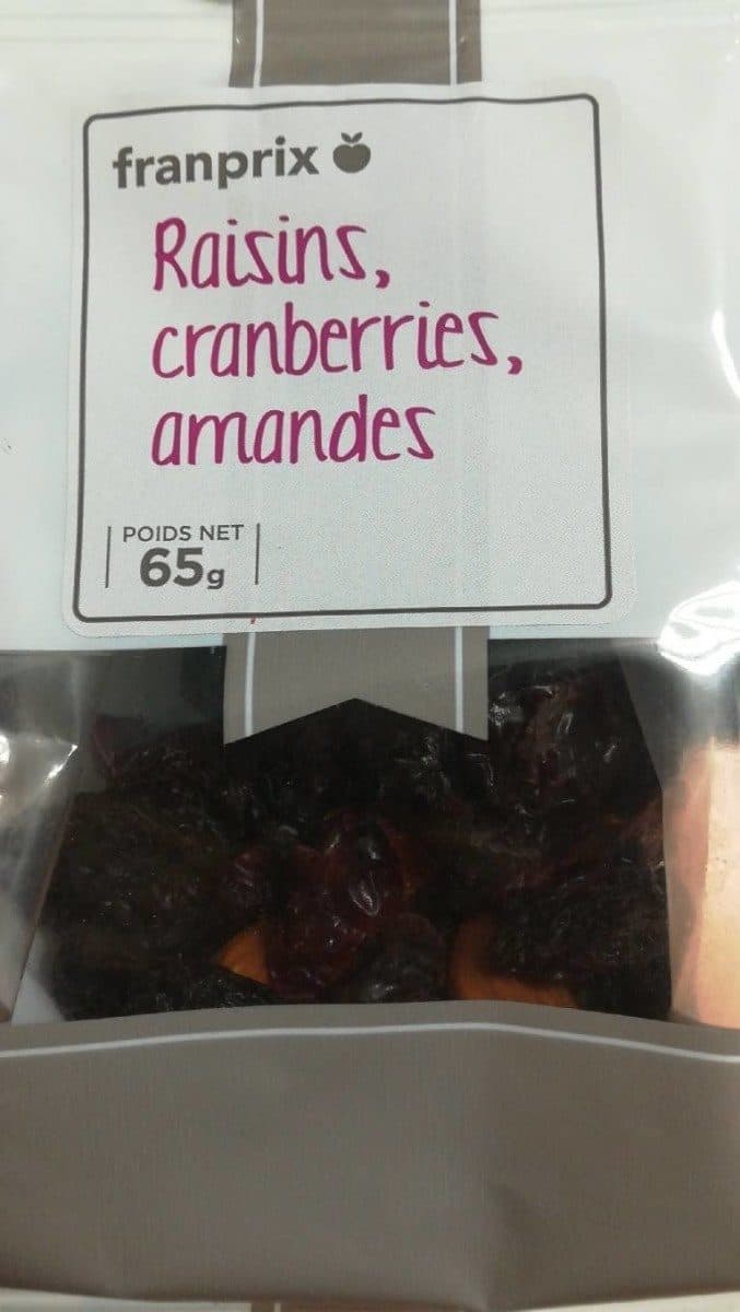 Franprix Raisins, cranberries, amandes packshot
