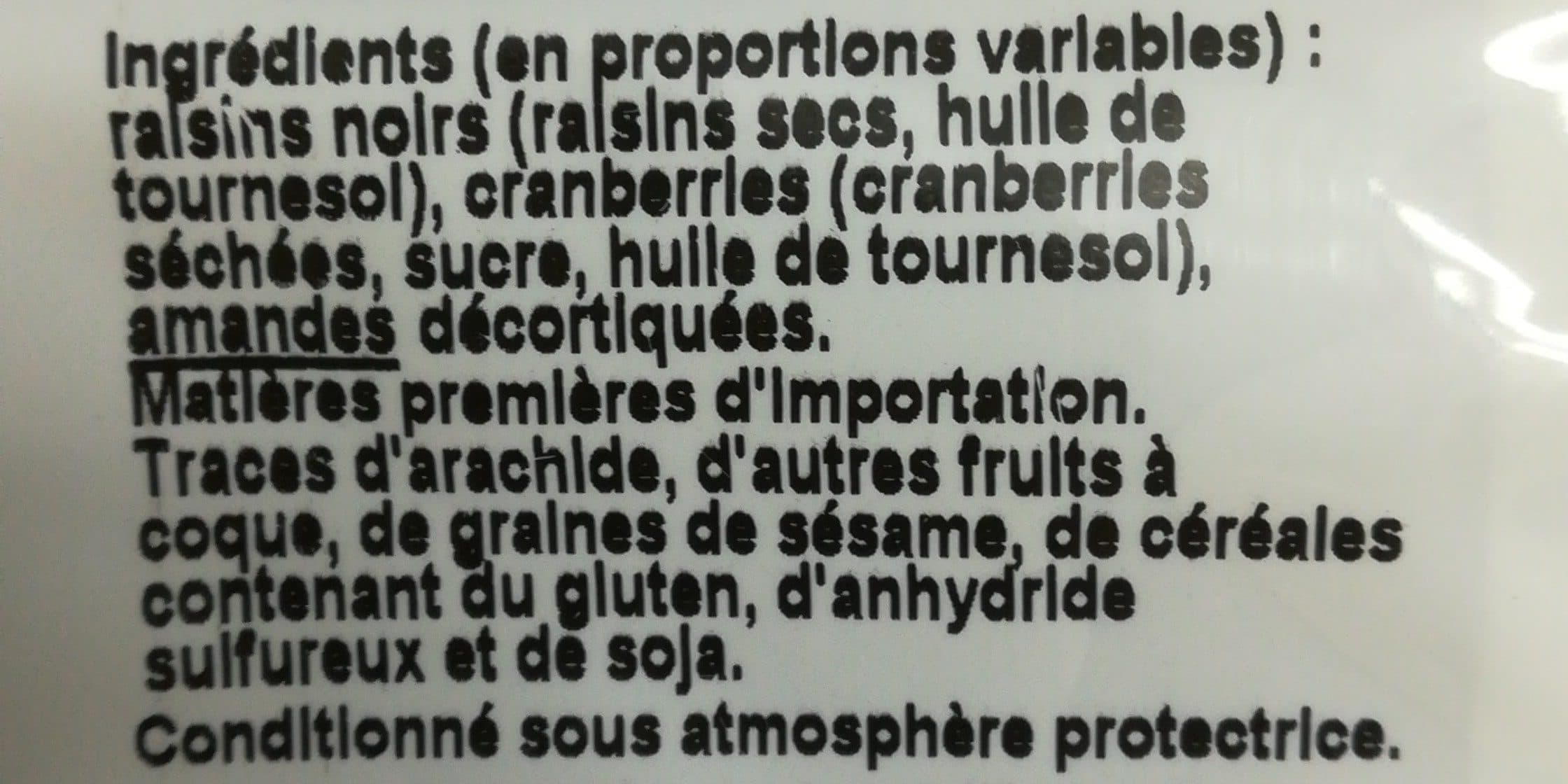 Franprix Raisins, cranberries, amandes packshot