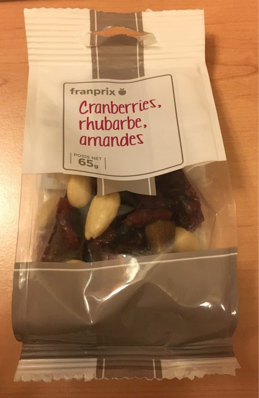 Franprix Cranberries, rhubarbe, amandes packshot