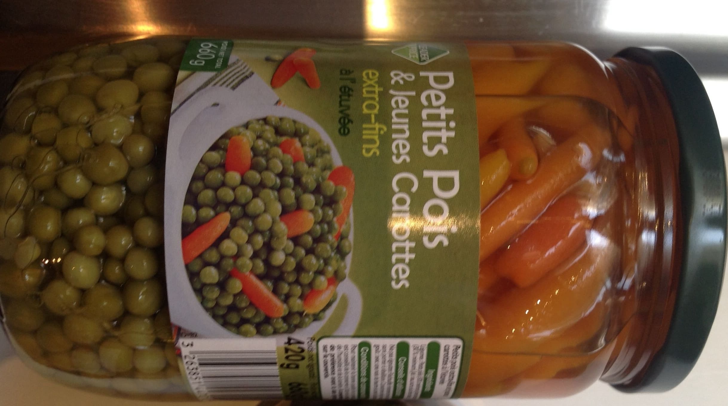 Leader Price Petits Pois & Jeunes Carottes extra-fins à l'étuvée packshot