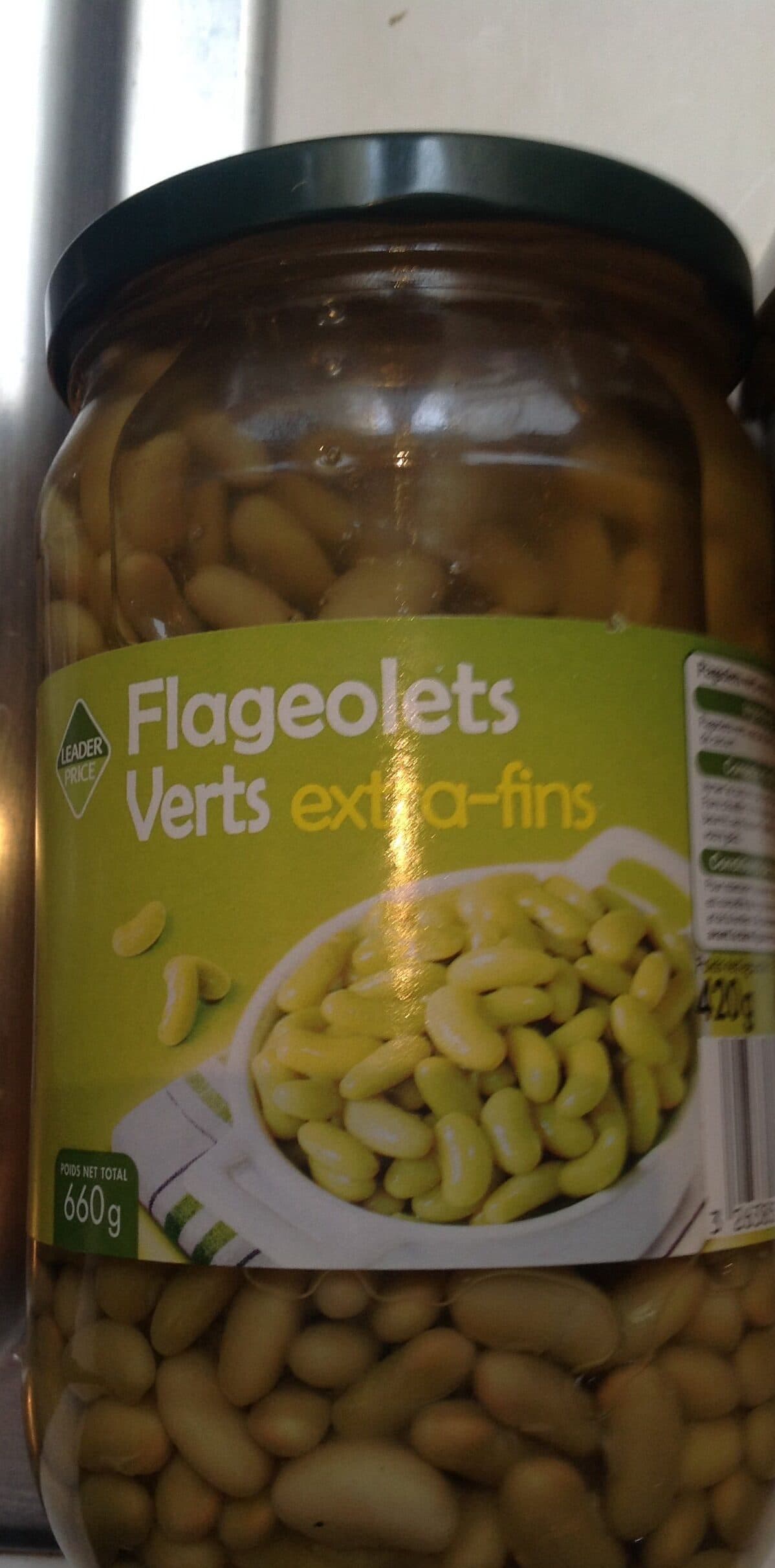 Leader Price Flageolets verts extra-fins packshot