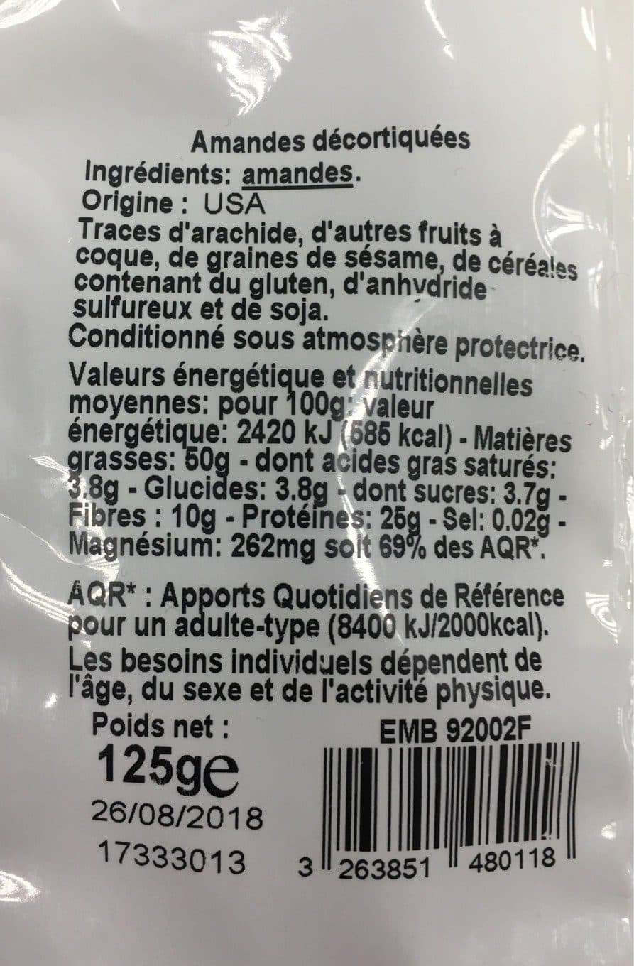 Franprix Amandes décortiquées packshot