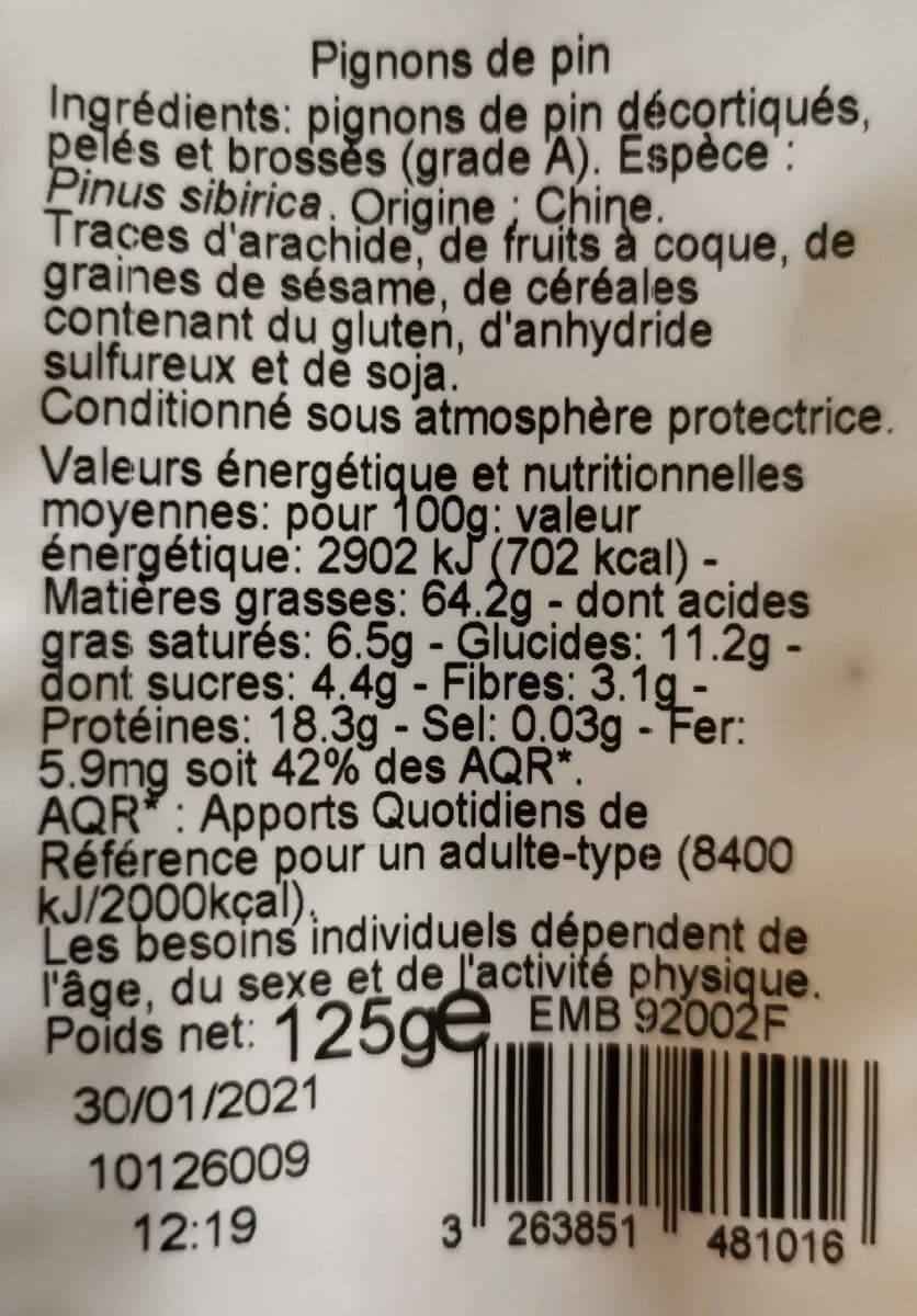 Franprix Pignons de pin packshot