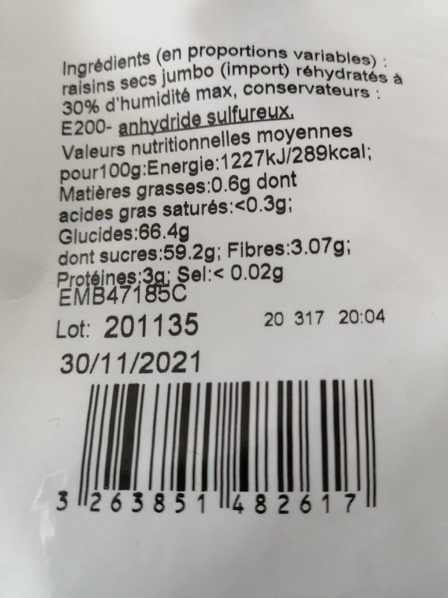 Franprix Raisins moelleux packshot