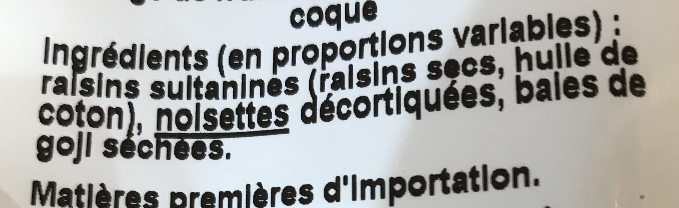 Franprix Raisins, Noisettes, Baies de Goji packshot
