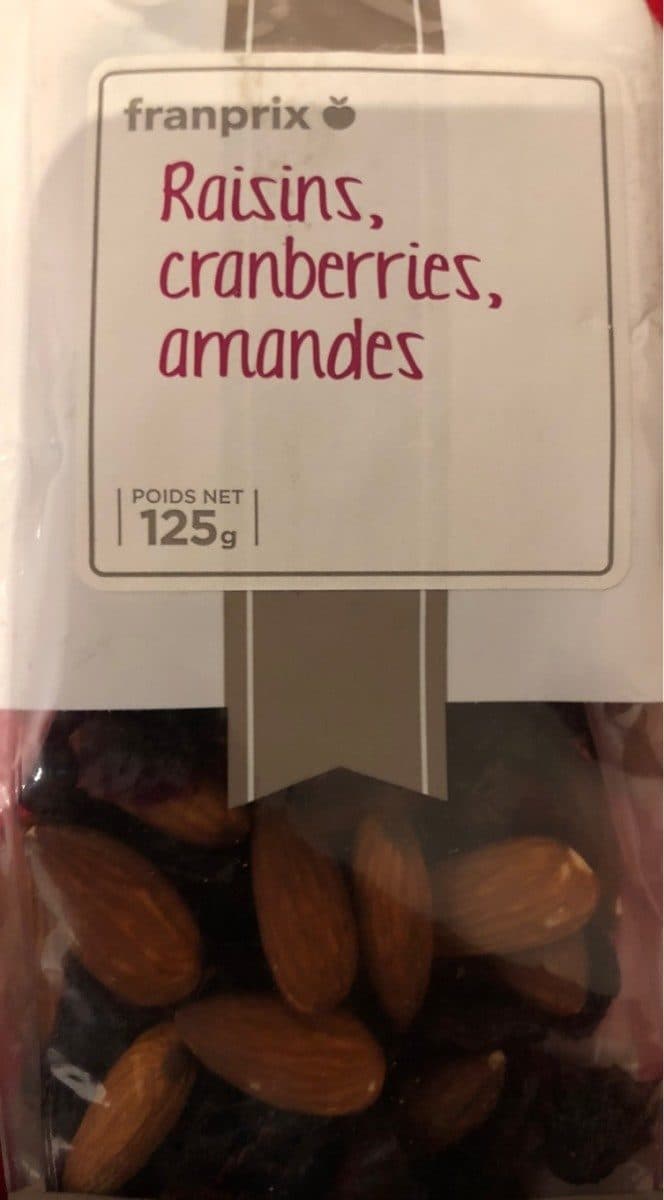 franprix Raisons, cranberries, amandes packshot