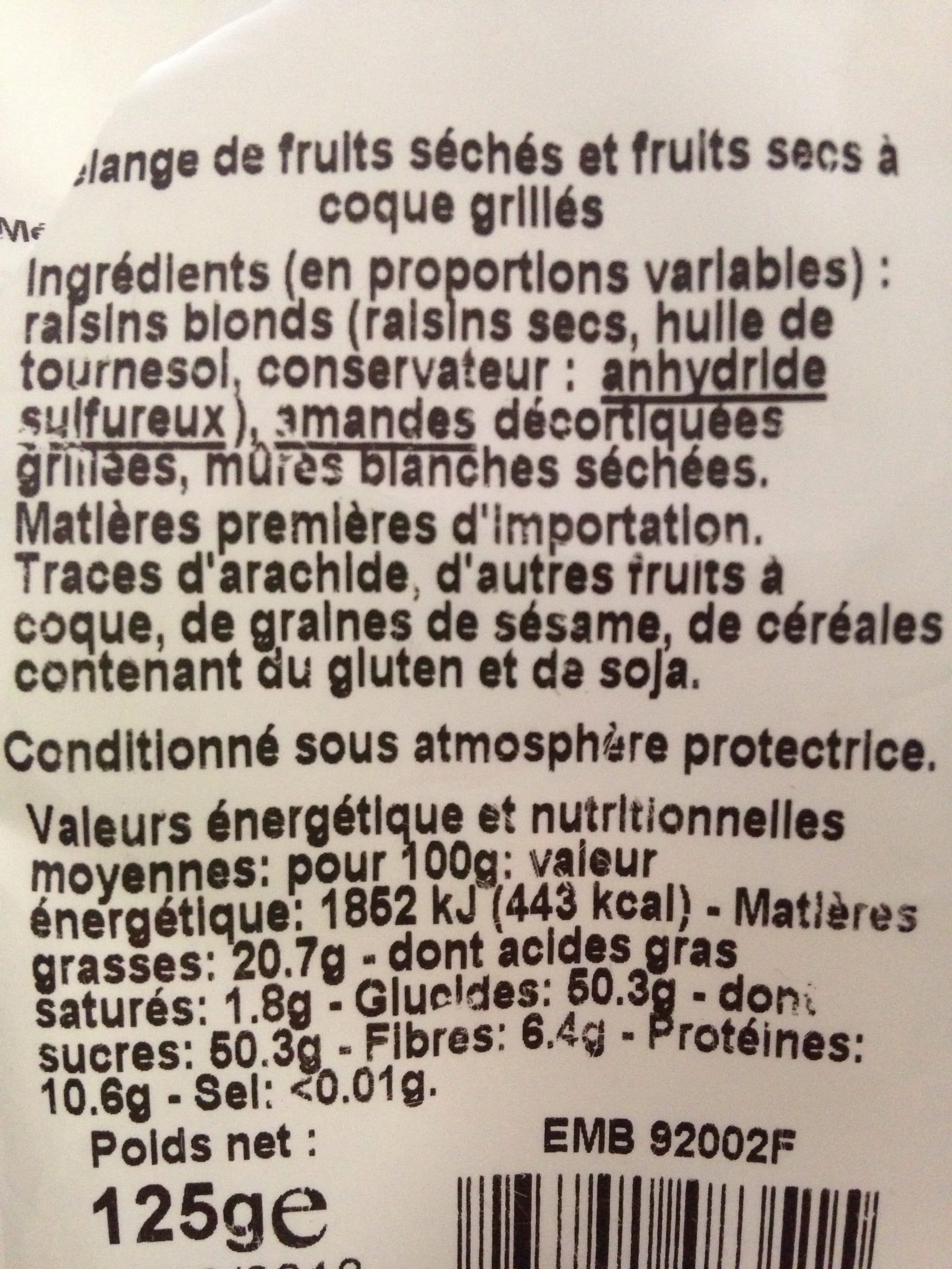 Franprix Raisins , amandes, mures blanches packshot