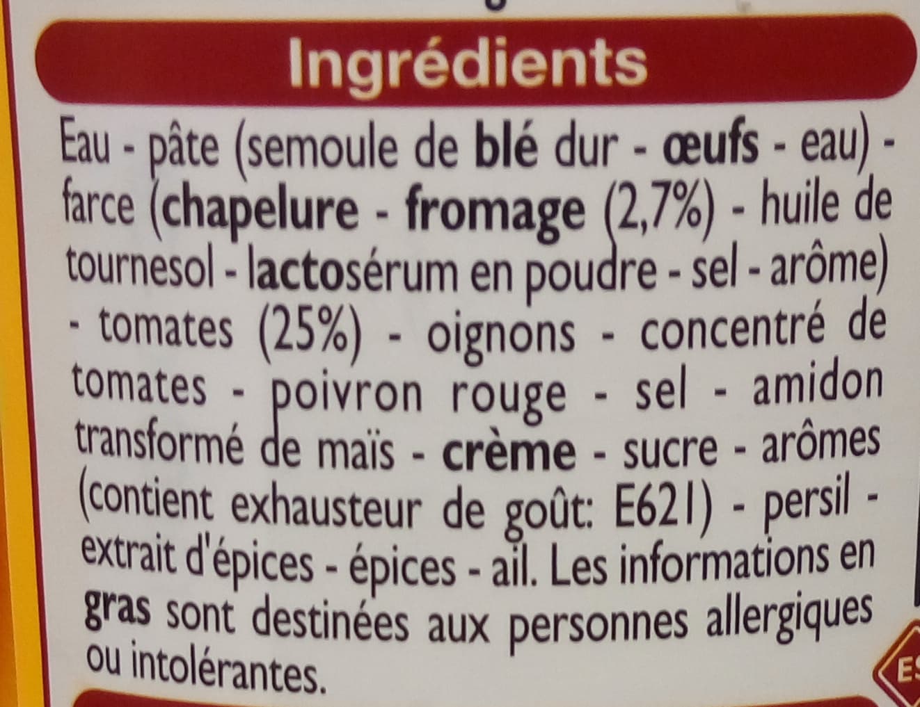 Leader Price Ravioli au fromage packshot