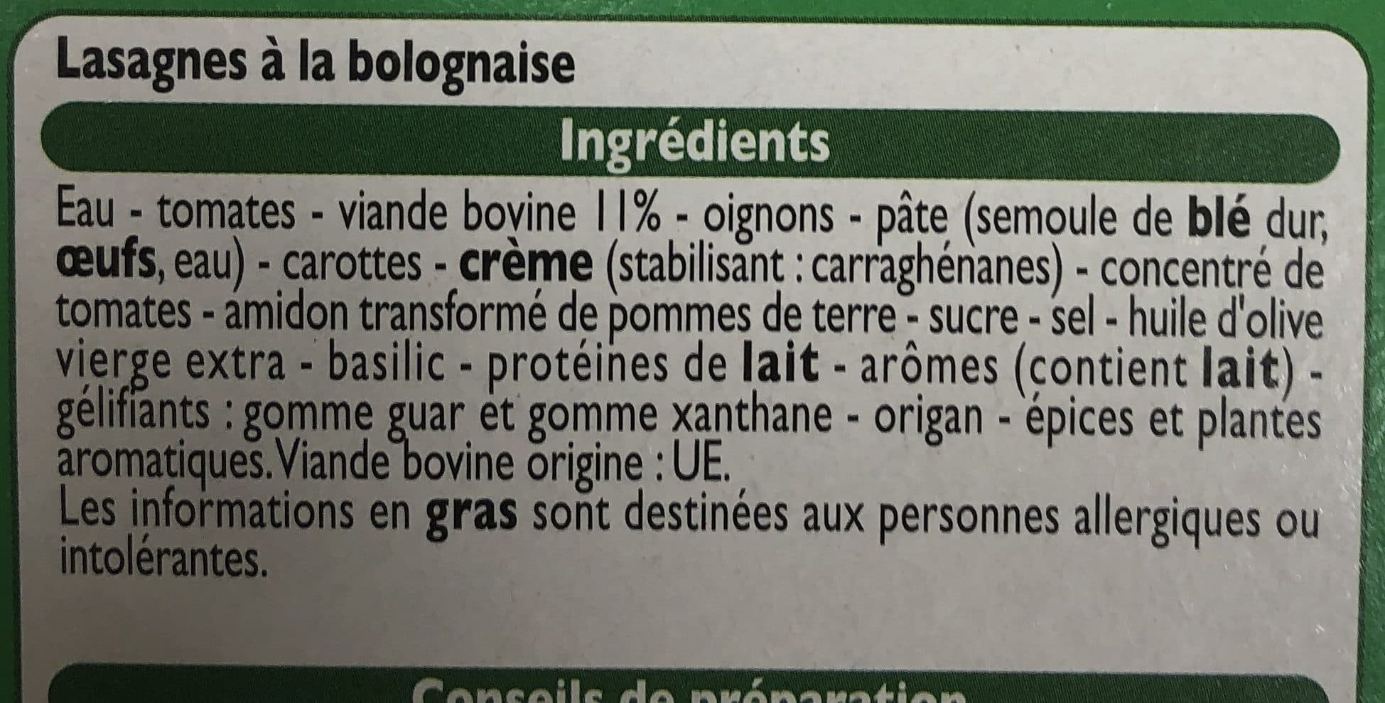 Leader Price Lasagnes à la bolognaise packshot