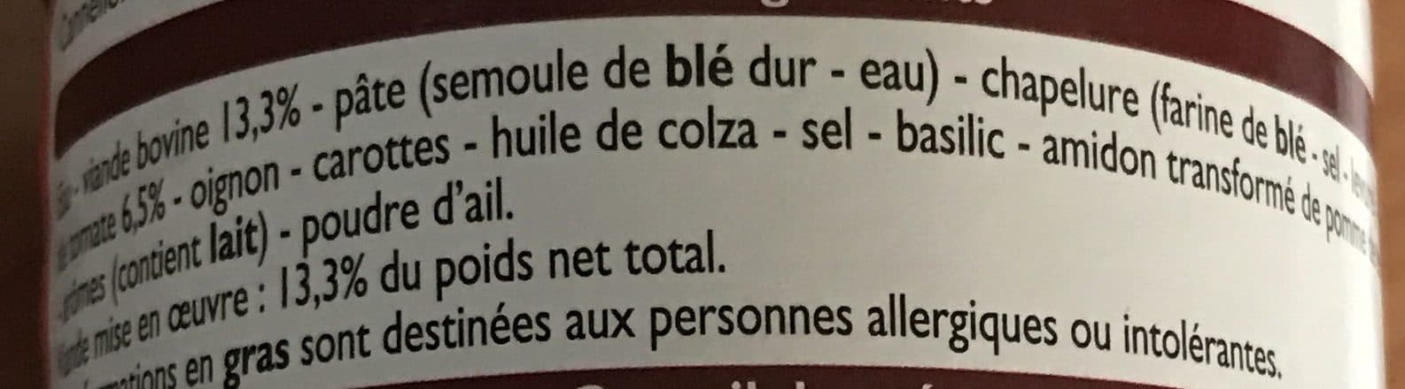 Leader Price Cannelloni Pur boeuf packshot