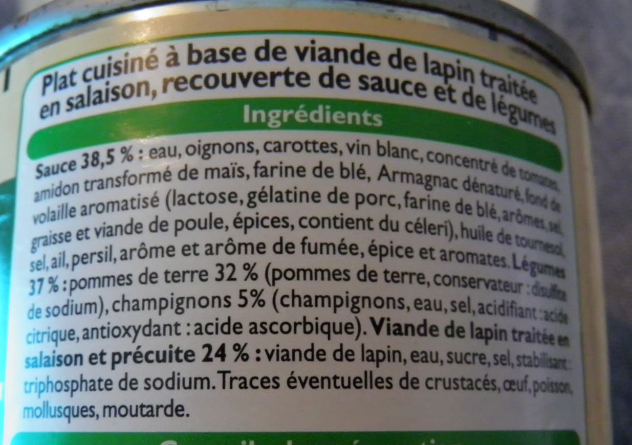 Leader Price Lapin Chasseur et ses pommes de terre packshot