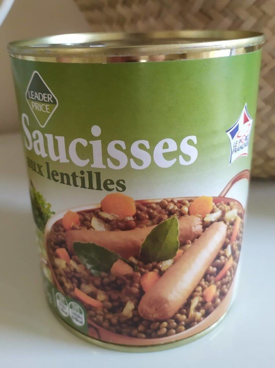Leader Price Saucisses lentilles packshot