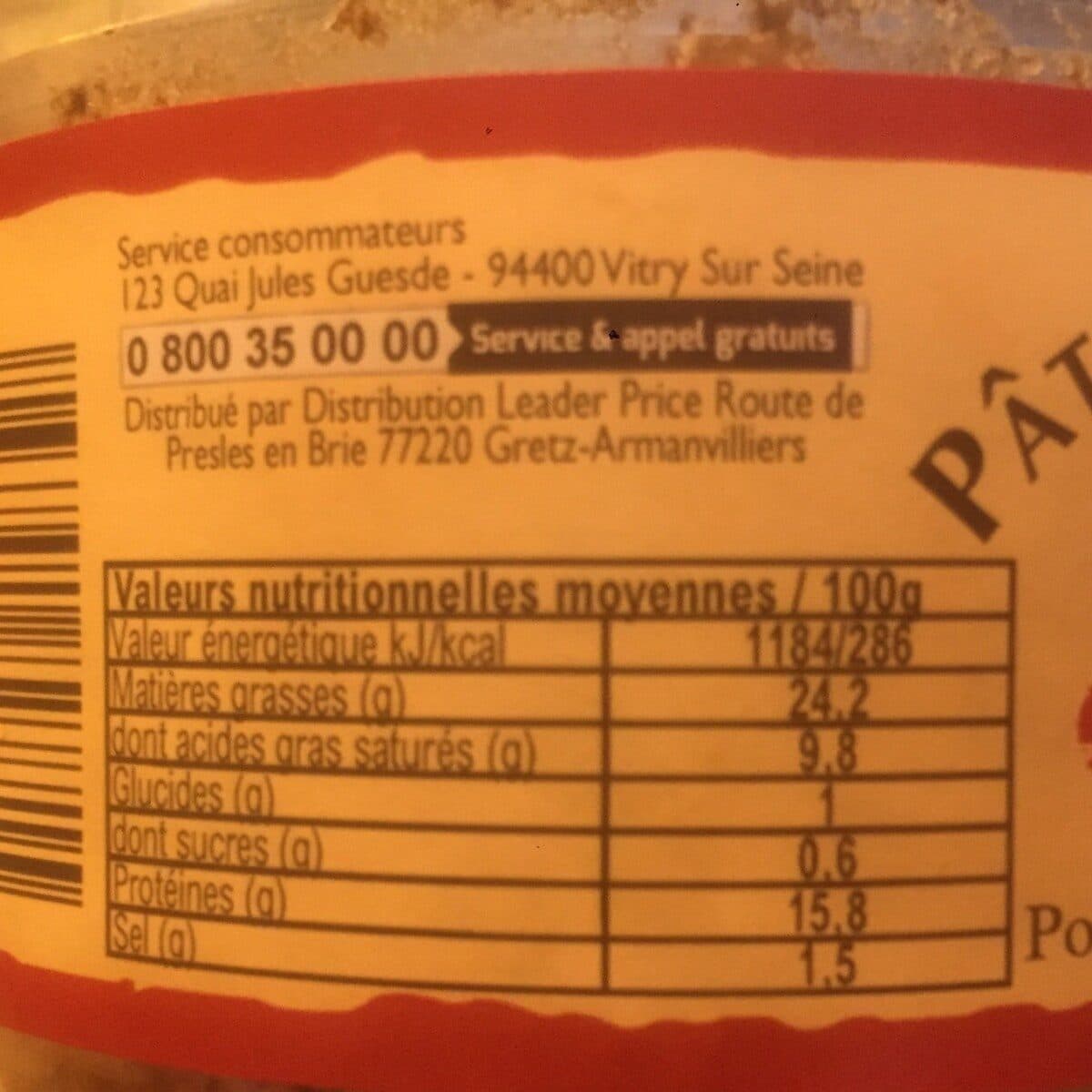 Leader Price Pate de campagne packshot