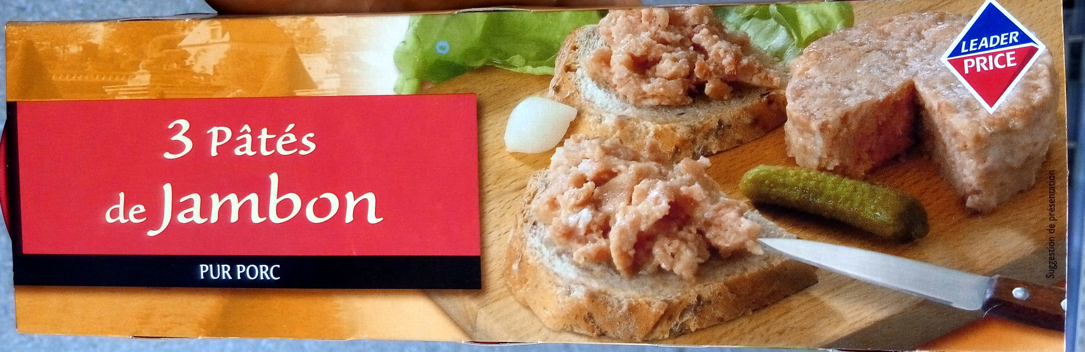 Leader Price 3 Pâtés de Jambon Pur Porc packshot