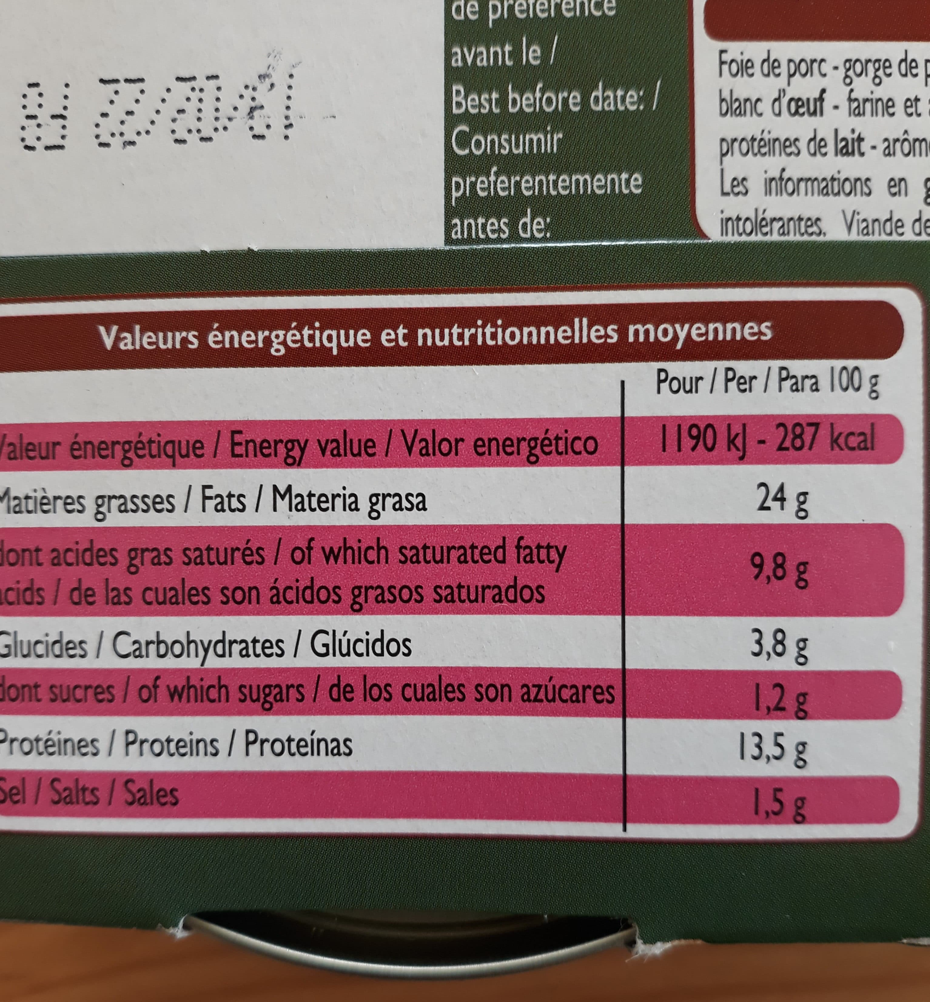 Leader Price Paté de campagne pur porc packshot