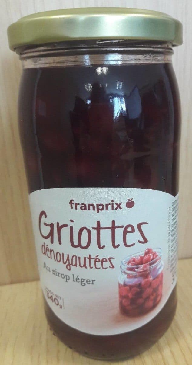 Franprix Griottes denoyautees au sirop léger packshot