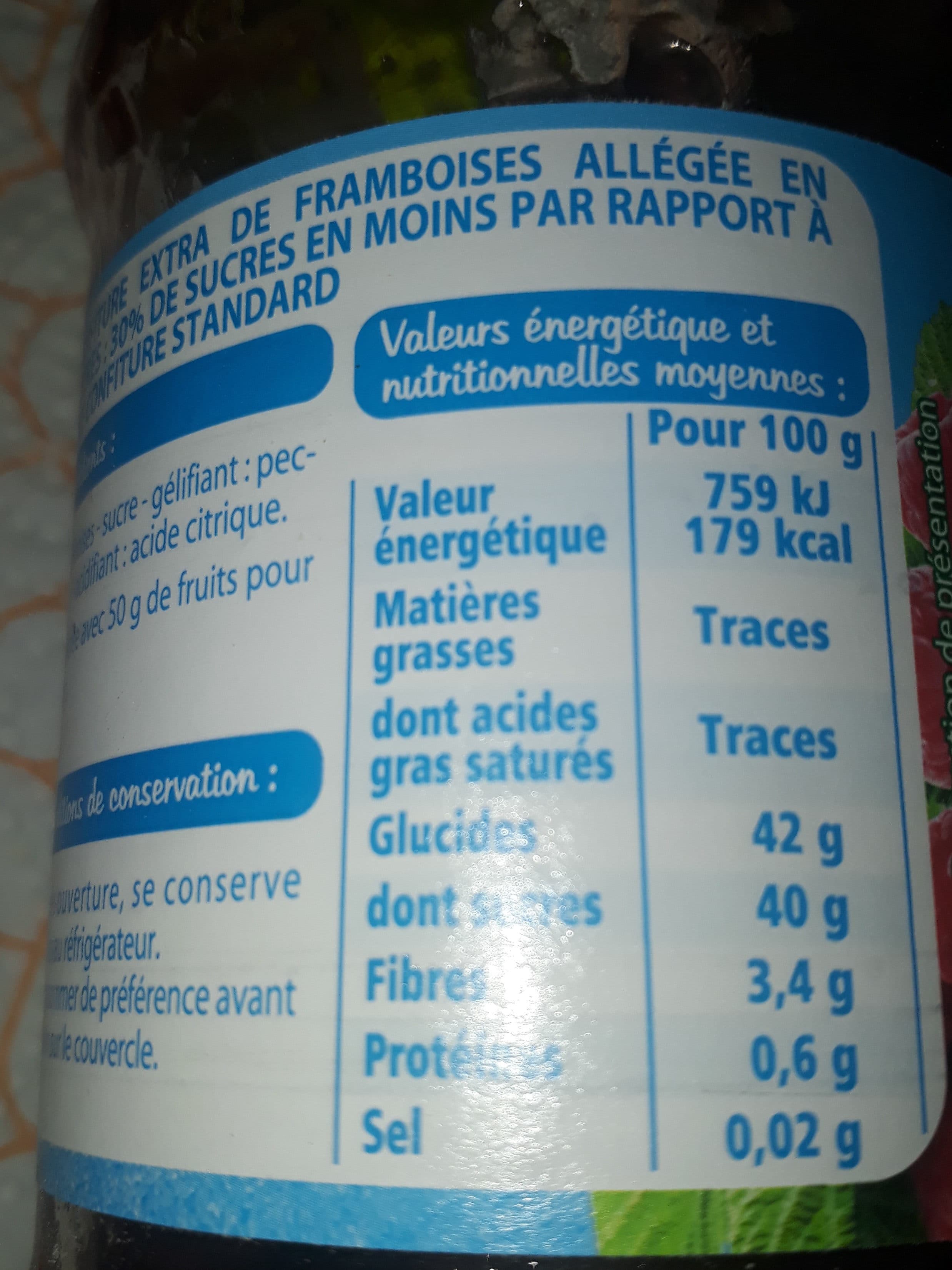 Leader Price Confiture Framboise fine ligne packshot