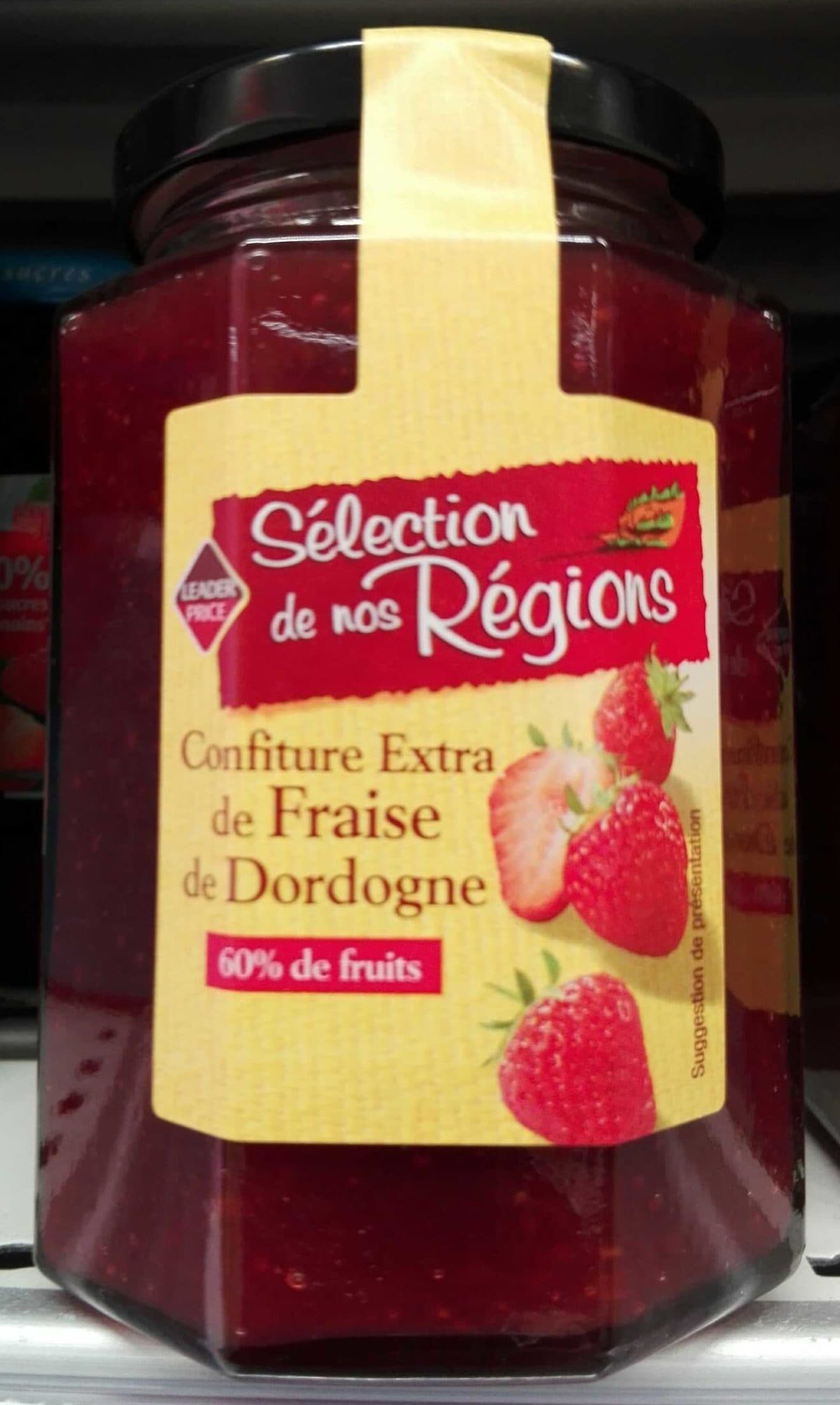Leader Price Confiture extra de fraise de Dordogne packshot