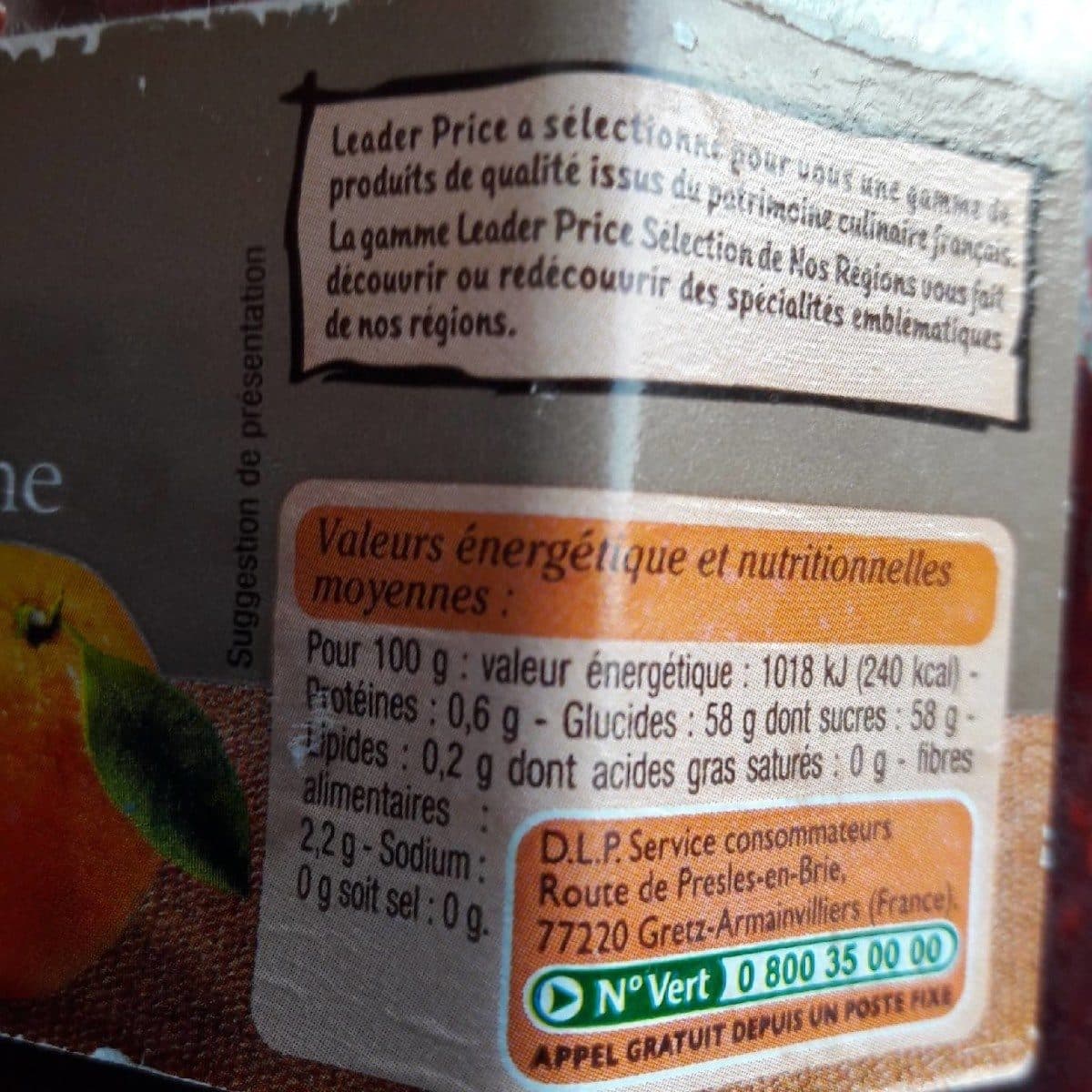 Leader Price Confiture De Clémentines Et Oranges De Corse packshot