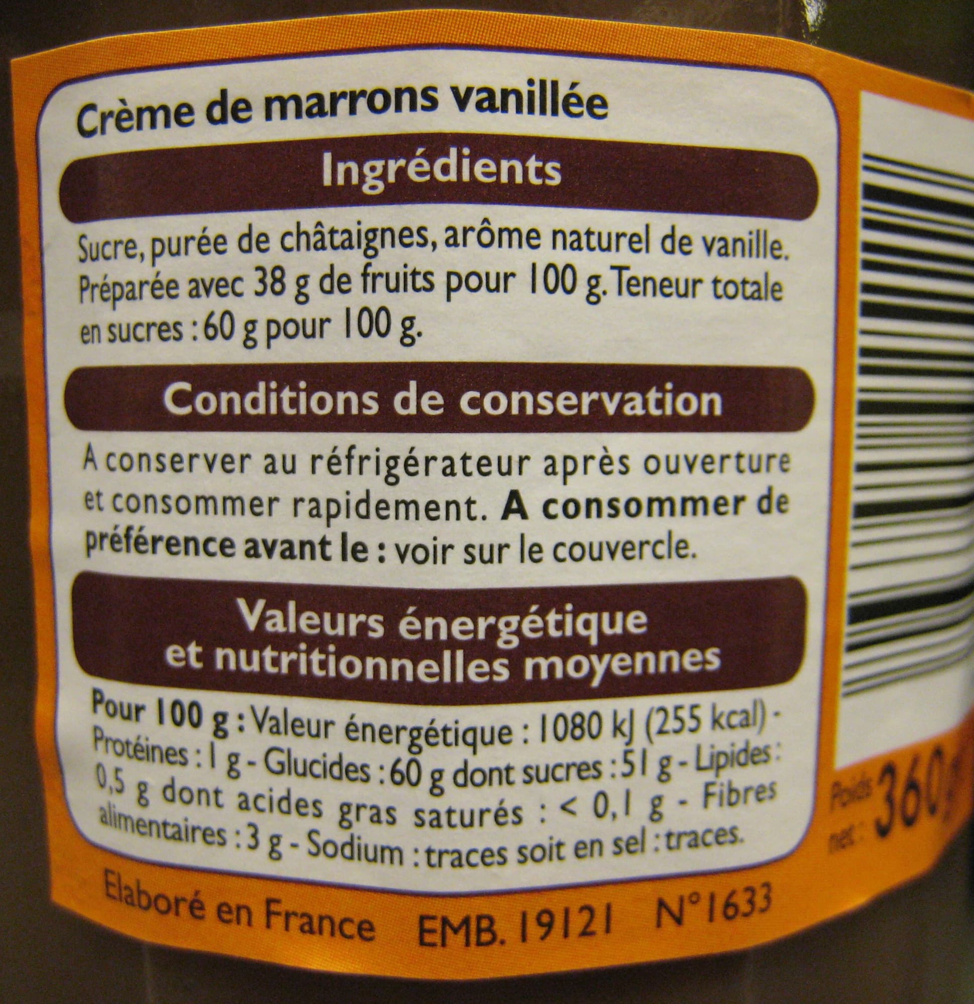Leader Price Crème de marrons vanillée packshot