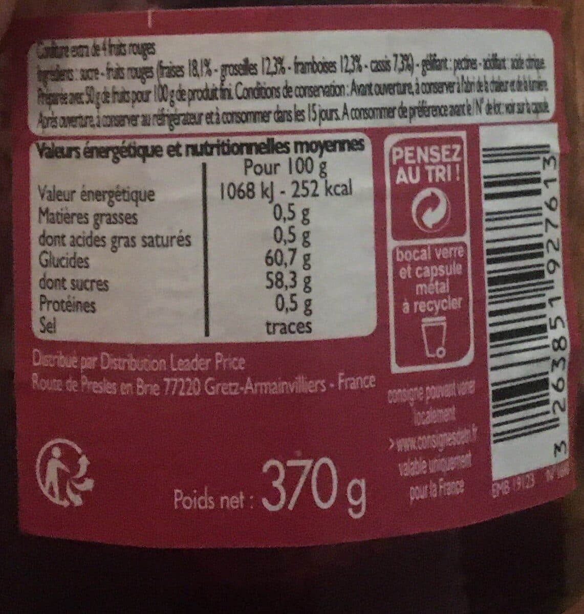 Leader Price Confiture packshot