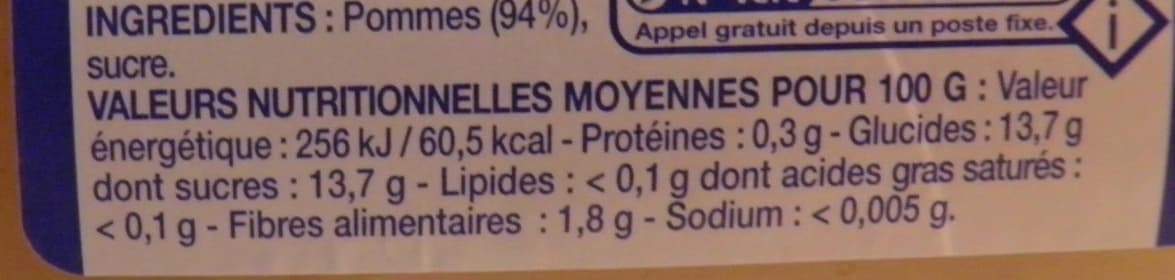 Le Prix ! gagnant Compote de pommes allégée en sucres packshot