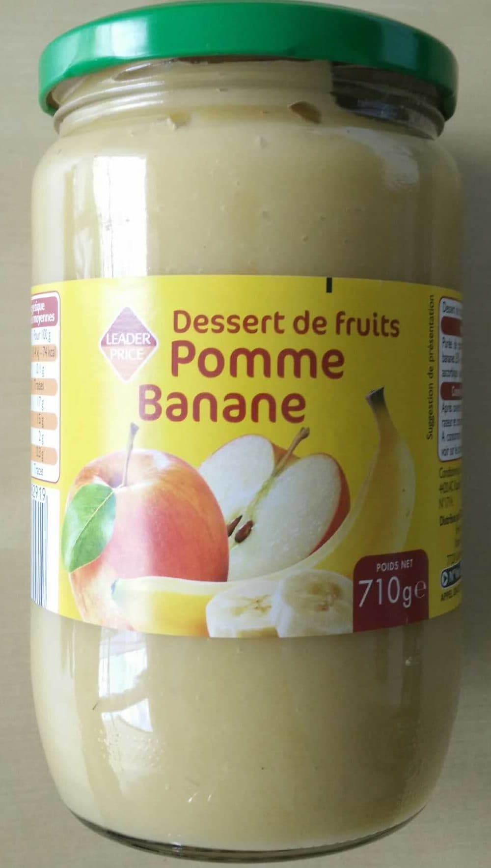 Leader Price Dessert De fruit pomme banane packshot