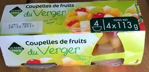 Leader Price Coupelles De Fruits Du Verger packshot