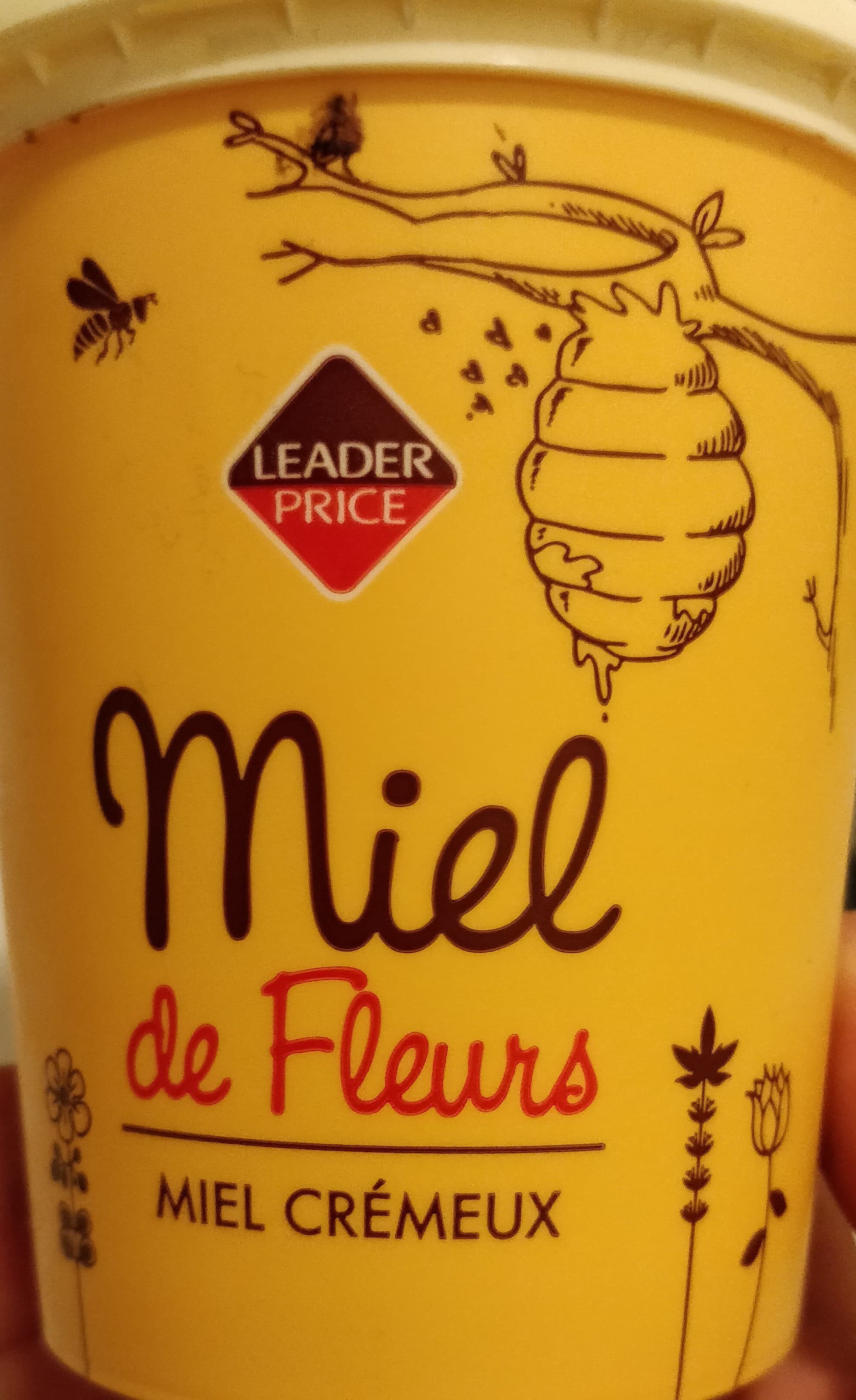 Leader Price Miel de fleurs crémeux packshot